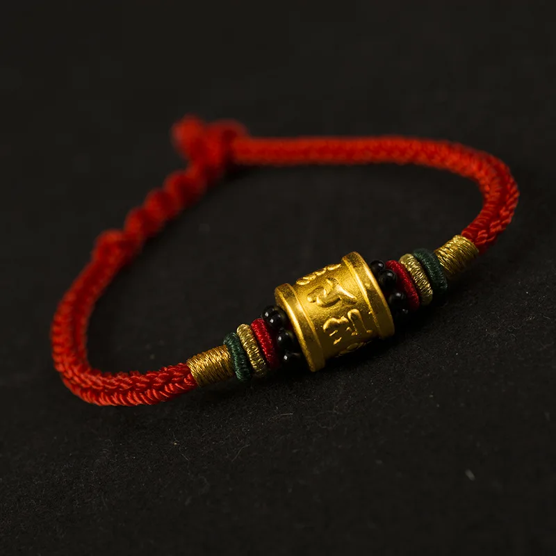

Hot Tibetan Buddhism 925 Silver Sterling Six Words Engraved Mantra Prayer Buddhism Bracelet Cord Chain Chinese Handmade Jewelry