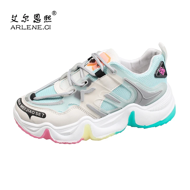 

Summer Women Running Shoes 2020 Women Rainbow Wedge Sneakers Women Sport Shoes Soft Flats Walking Athletic Footwear Basket Femme