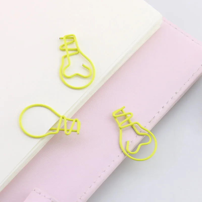 

20pcs/lot bulb Shape Paper Clips Creative Interesting Bookmark Clip Memo Clip Shaped Paper Clips for Office School Home H0145