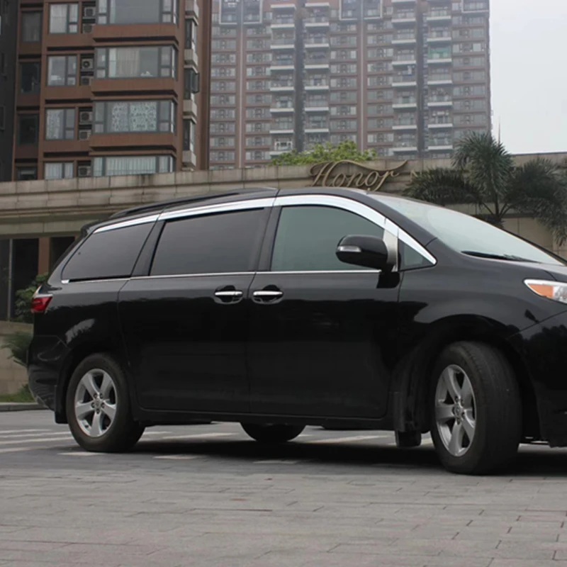 

Use For Toyota Sienna Window Visor 2011--2019 Year Plating Side Sun Rain Protection Shield Exterior Body Kit Accessories 8 Pcs