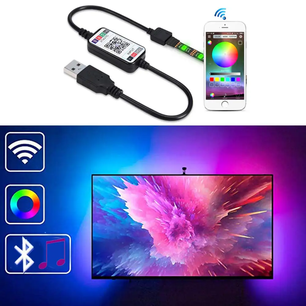 RGB USB ИК/RF/wifi Bluetooth-совместимый пульт дистанционного управления музыкальный