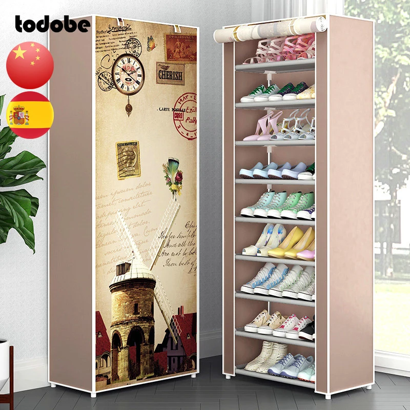 Многослойный нетканый стеллаж для обуви Простая установка шкаф хранения