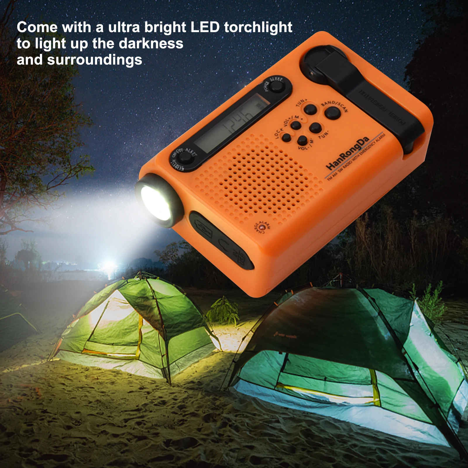 

HRD-900 Radio Disaster Prevention and Emergency Full-band Lighting Mobile Radio with AM/FM/SW LED Flashlight SOS Alarm