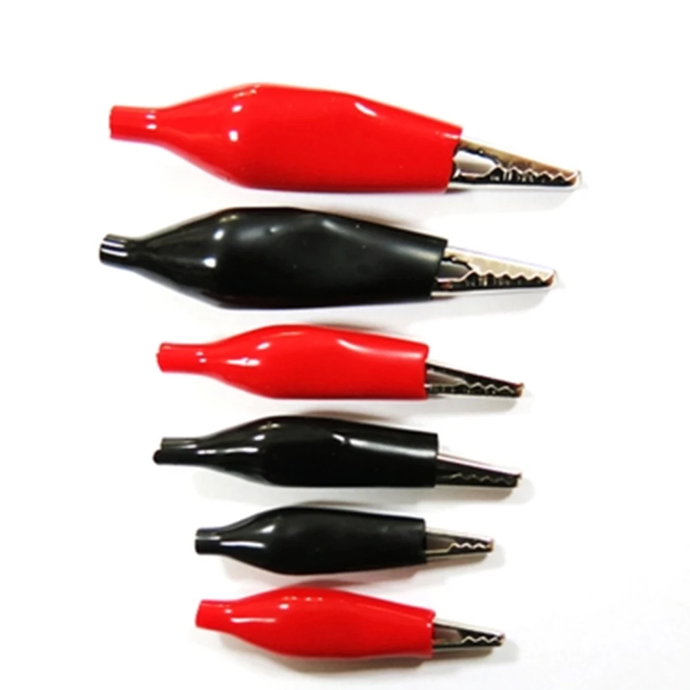 Зажимы типа крокодил красные/черные 5 шт.|Щипковые зажимы| |