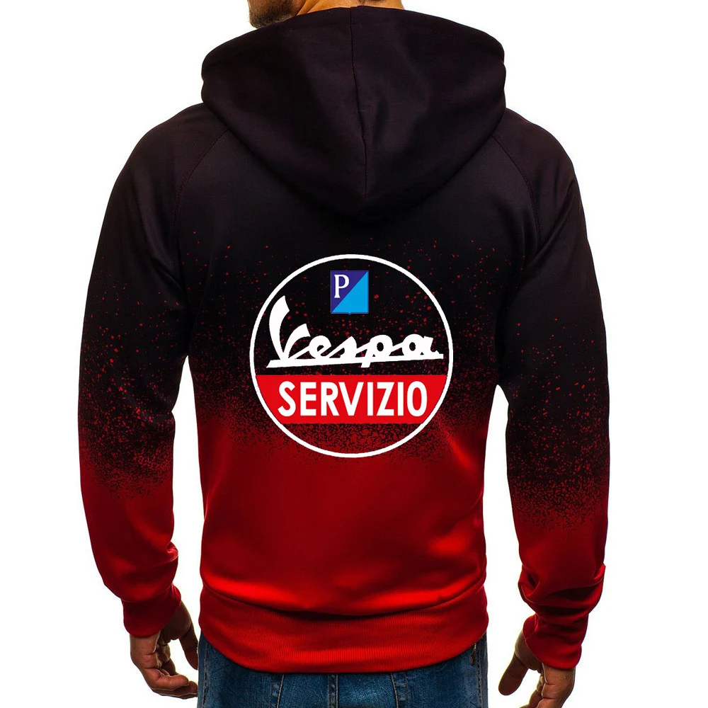 

Vespa Logo Autumn Men's Tops 2021 Hoodies Zipper Man Sweatshirts Casual Gradient Sleeve Outerwear Color Comfortable jackets