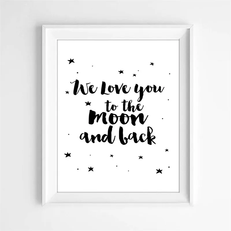 Картина на холсте с надписью I Love You To The Moon And Back TB88|Рисование и каллиграфия| |