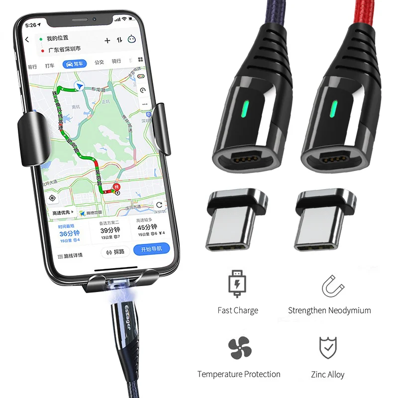Магнитное зарядное устройство Essager Micro USB кабель для iPhone samsung провод для быстрого заряда Шнур usb type C type-C магнитные кабели для мобильных телефонов