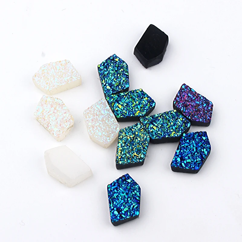 10 шт. Смешанные Красочные нерегулярные полимерная серьга фурнитура плоская