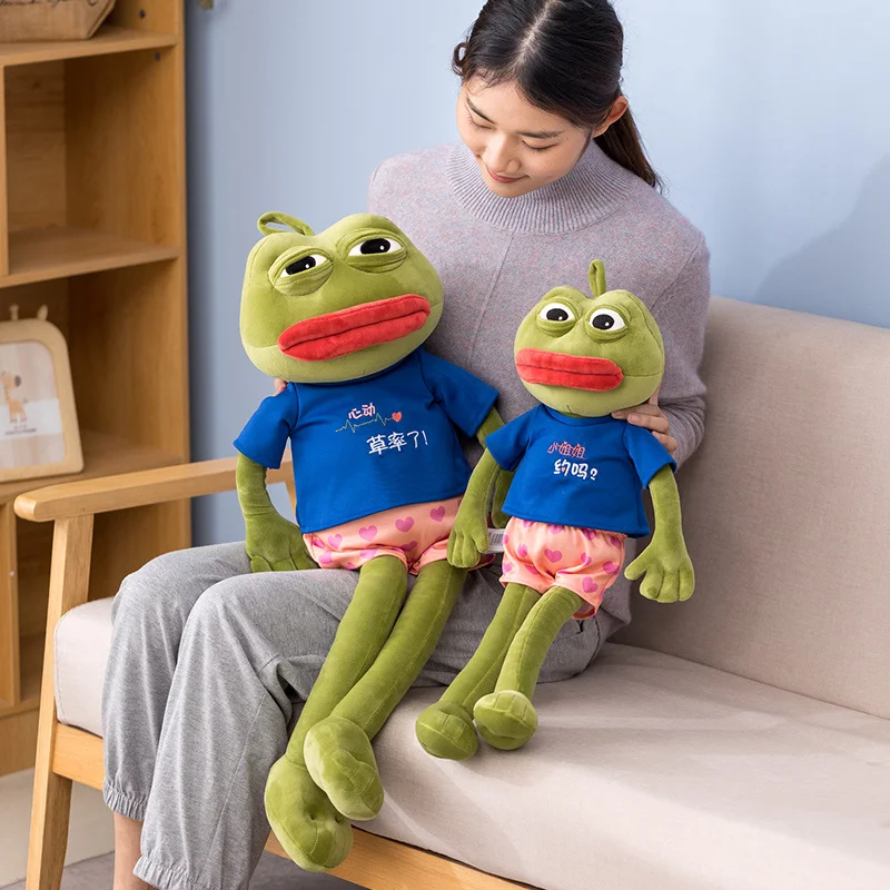 

60-100CM Drop shipping Kawaii Movie and TV Anime Frog Plush Sad Frog Pillow Doll Fabric Comfortable Decoration Gifts Girlfriend