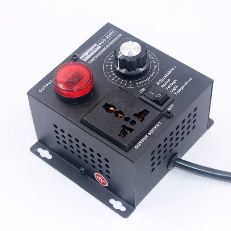 Ac220V 4000W Scr Electronic Voltage Regulator Temperature Motor Fan Speed Controller Dimmer Electric Tool Adjustable Eu Plug |