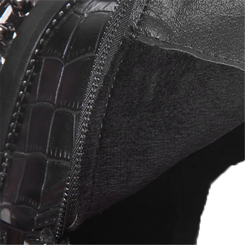 

Spring Autumn Low Med Heel Ankle Boots Women Motorcycle Boots Woman Short Boots Shoes Botas Muje Small Big Size 32 - 48