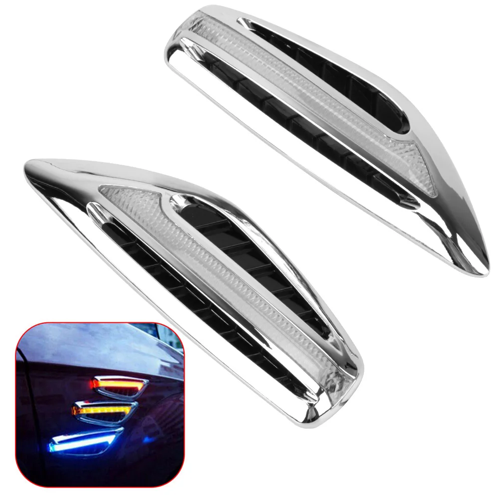 1 pair 46LED Car Turn Signal Lights 12v 3W Blade Shape Side Lights Auto Lamps Car Accessories Car Lights