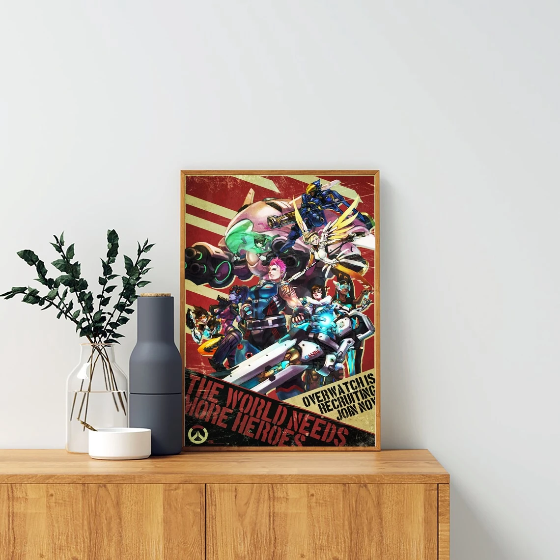 Overwatch игровой плакат холщовая печать современный домашний фотоальбом (без рамки)