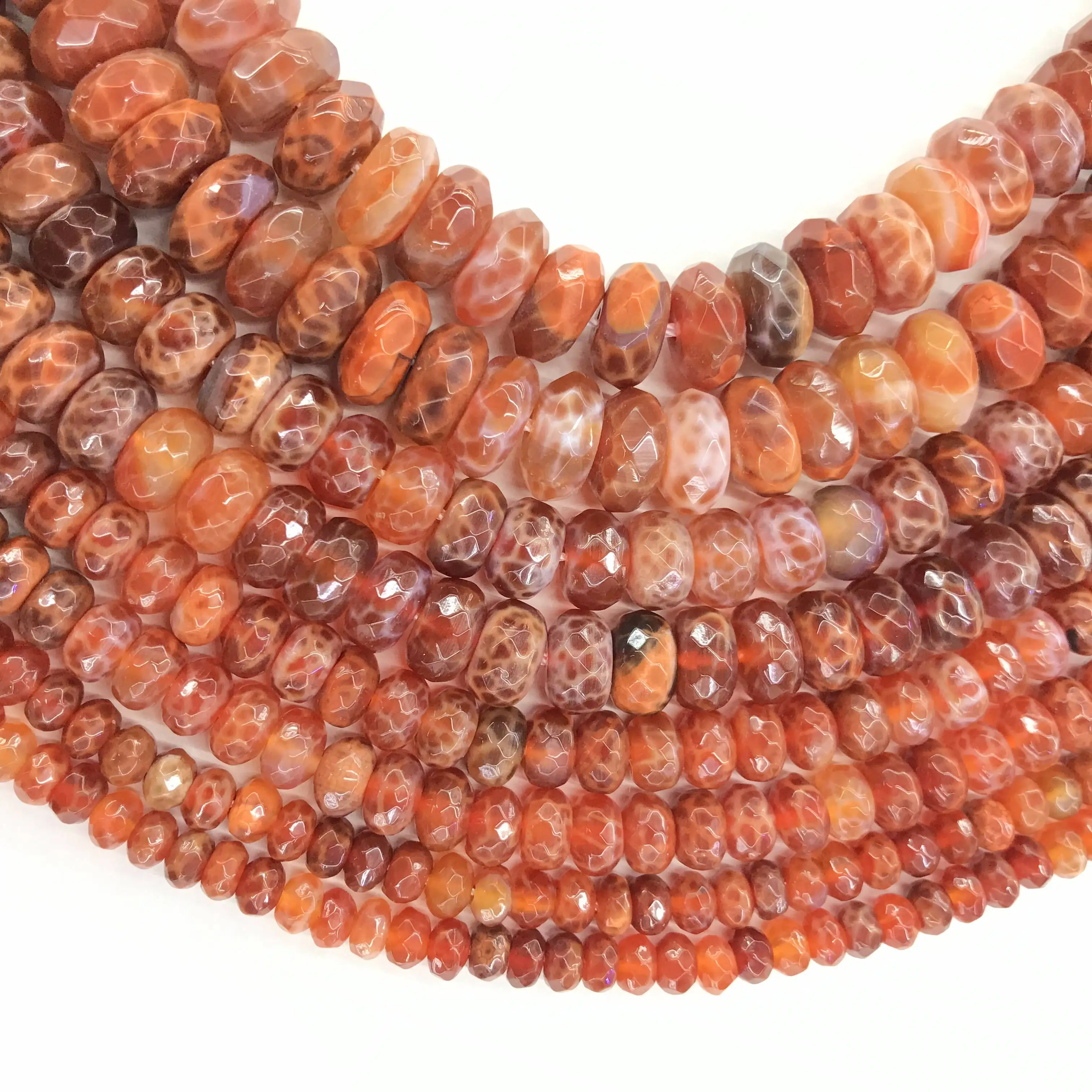 Заводская цена натуральный камень оранжевый Ботсвана Агат Граненые Круглые