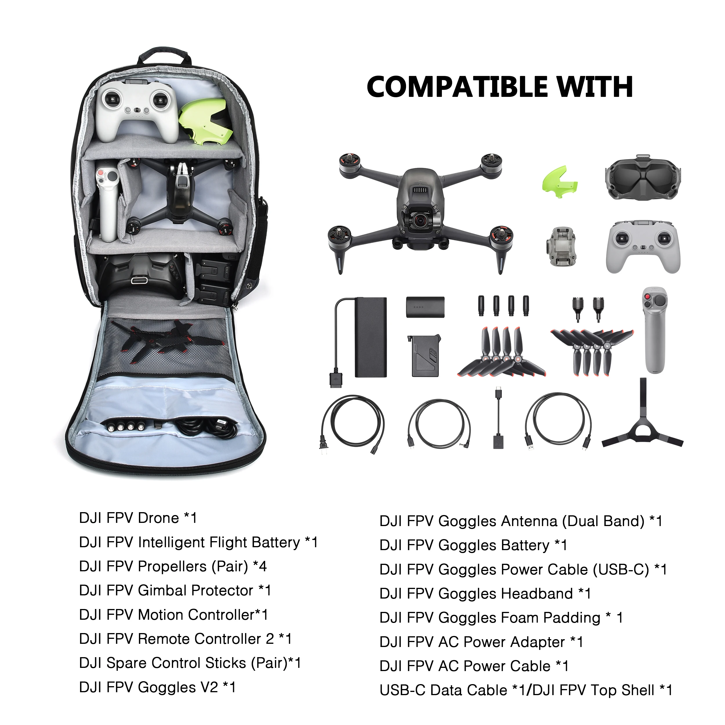 Водонепроницаемый рюкзак FPV с подкладкой сделай сам для DJI V2 очков пультом