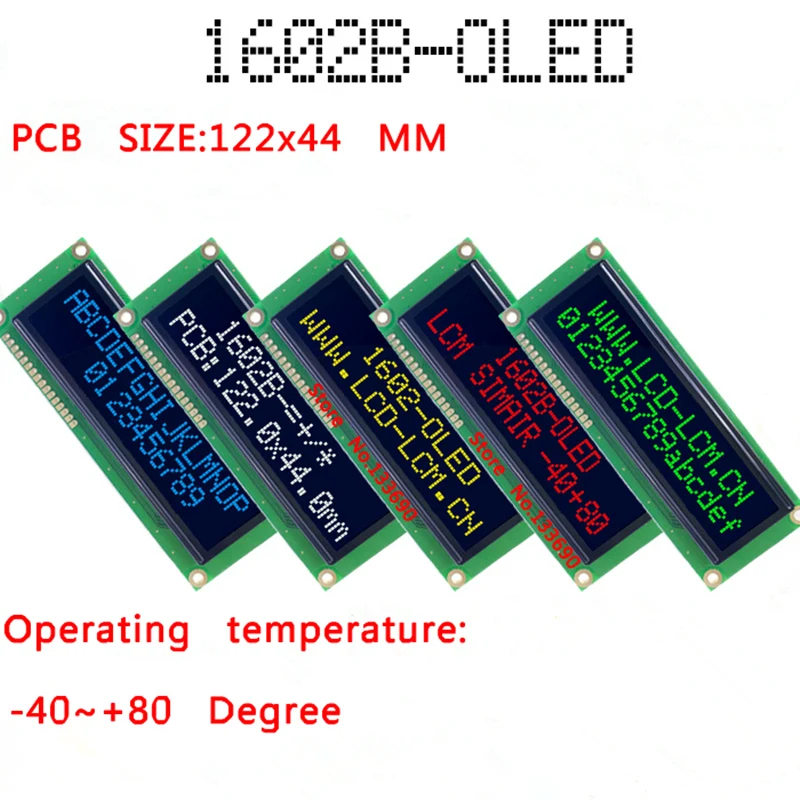 Большой экран 1602 большой символ размер белый зеленый oled дисплей модуль ws0010