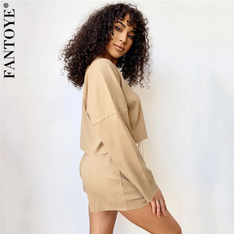 Женский Повседневный костюм FANTOYE комплект из двух предметов с круглым вырезом