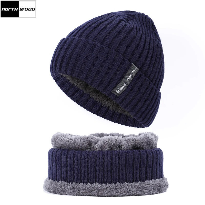 [NORTHWOOD] Марка мужские сгущает зима шапка шеи шарф кепка плюс бархат Skullies шапочки