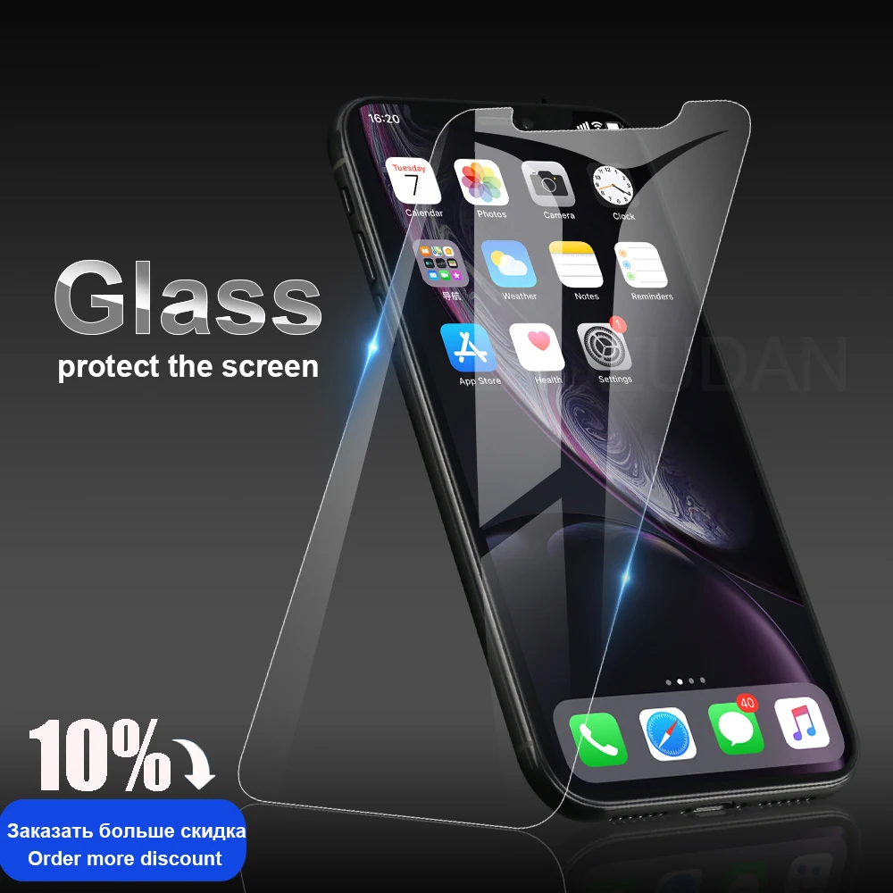 Защитное стекло для iPhone 11 12 Pro Max X XS XR 5s SE 2020 закаленное 8 7 6 s Plus Mini защита