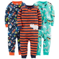 spring and summer boys pajamas girls cotton jumpsuits romper does not include feet baby zipper clothes home clothes
