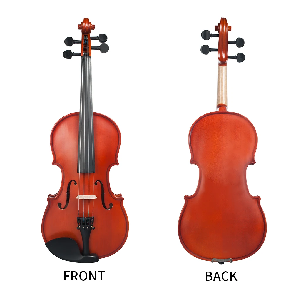 NEW 4/4 Full Size Matte Violin Student Violin W/Case+Bow+Rosin Set For Biginner Violin Learner Natural Color Violin/Fiddle enlarge