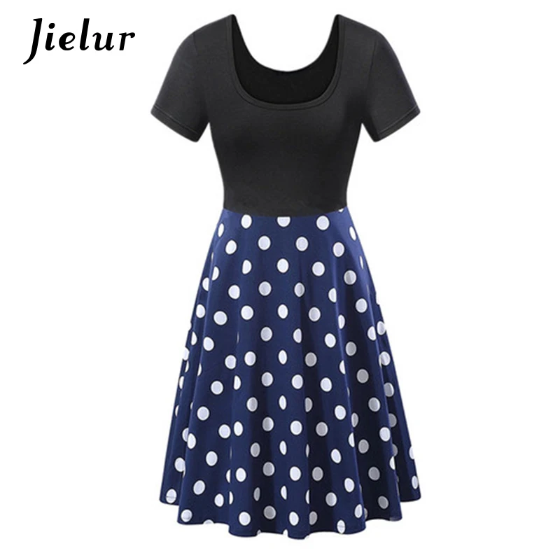 Женское винтажное платье в горошек с коротким рукавом и цветочным принтом |