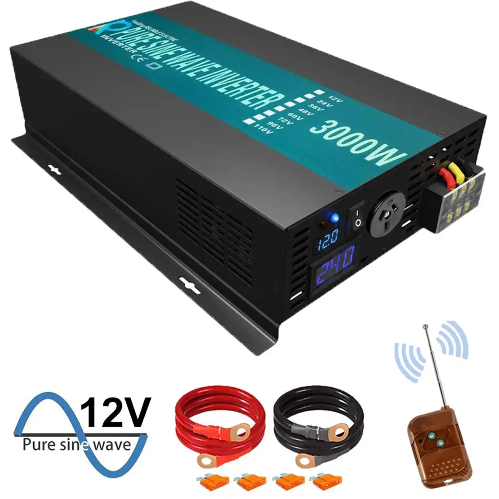 

XYZ INVT Power Inverter 3000W 12V 24V DC TO AC 110v 120v 220V 230V Pure Sine Wave Solar Power Inverter With Remote Control