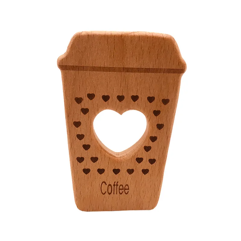 1pcs Infant Baby Teether Beech Wood Teethers Animal Shape Wood Baby Toy Teething Accessories Kid Teething Pendant Nursing Holder