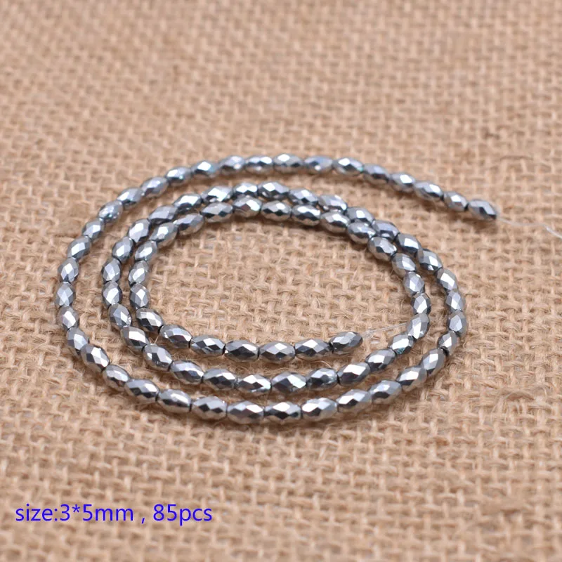 Бусины из натурального камня граненые круглые гематитовые бусины 15 дюймов 3*5 мм с