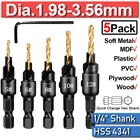 Набор столярных зенкеров с шестигранным хвостовиком, набор сверл из быстрорежущей стали с шестигранным хвостовиком, 5 шт., 6-12 #, набор пробных отверстий для винтов D40