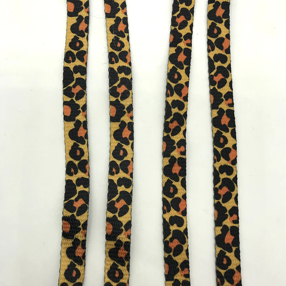 1 Pair Newest Classic Leopard Print Shoelaces Women Girl Men Flat Laces Applicable to all kinds of shoes for Outdoor Activities