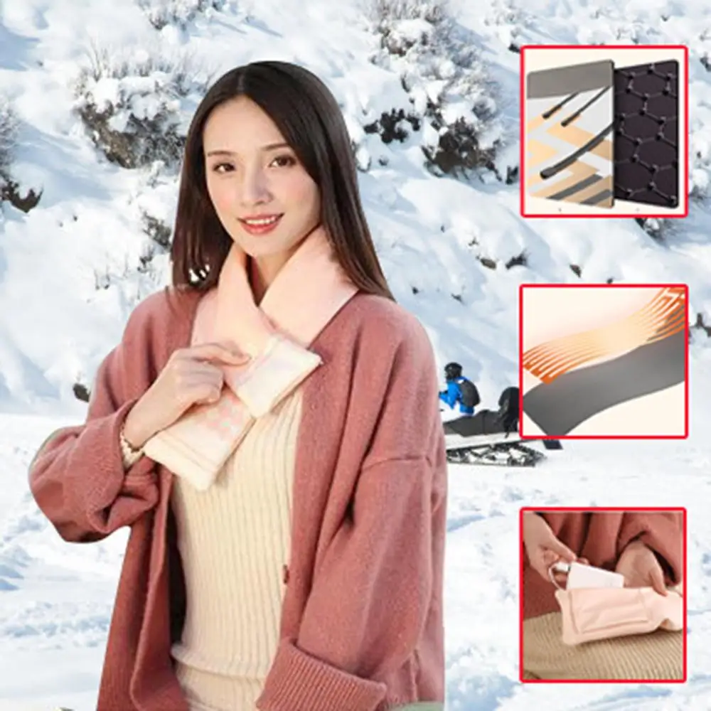 

Electric Heating Scarf Womens Winter Electric Heated Scarf Shawl Warming Neck Portable USB Soft Outdoor Hiking Protection