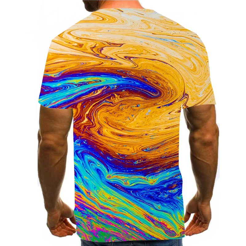 

Men's Spin Rainbow Shirt 3D Print T-Shirt Summer Abstract Graphic Tees Pattern Tops