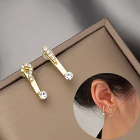 2021 trendy asymmetrical diamond question mark earrings personalized back hanging small symbol earrings korean fashion