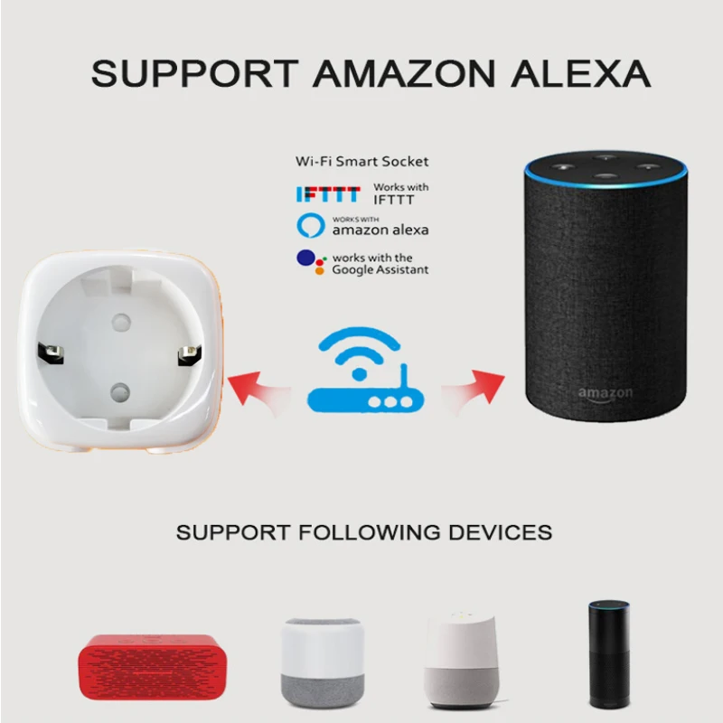 

Smart Plug WiFi Socket EU 16A Power Monitor Timing Function Tuya Smart Life APP Remote Control Works With Alexa Google Home