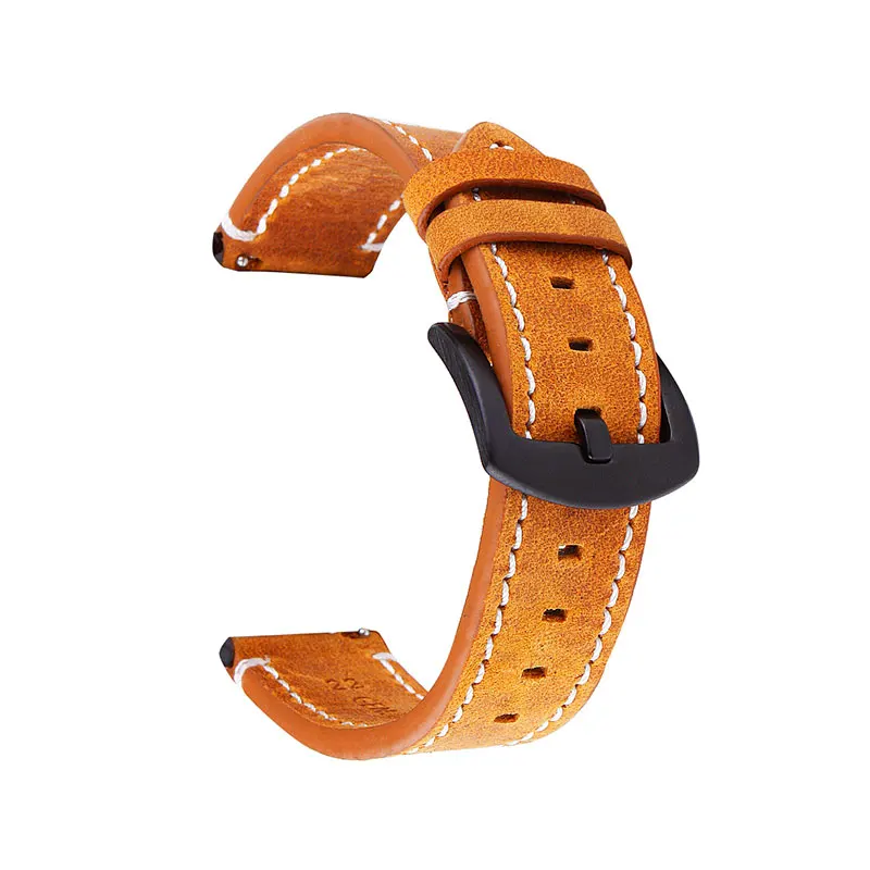 20mm 22mm Watchband for Amazfit Bip Leather Watch Strap Samsung Galaxy 42mm 46mm Active 2 Gear s3 Band | Наручные часы