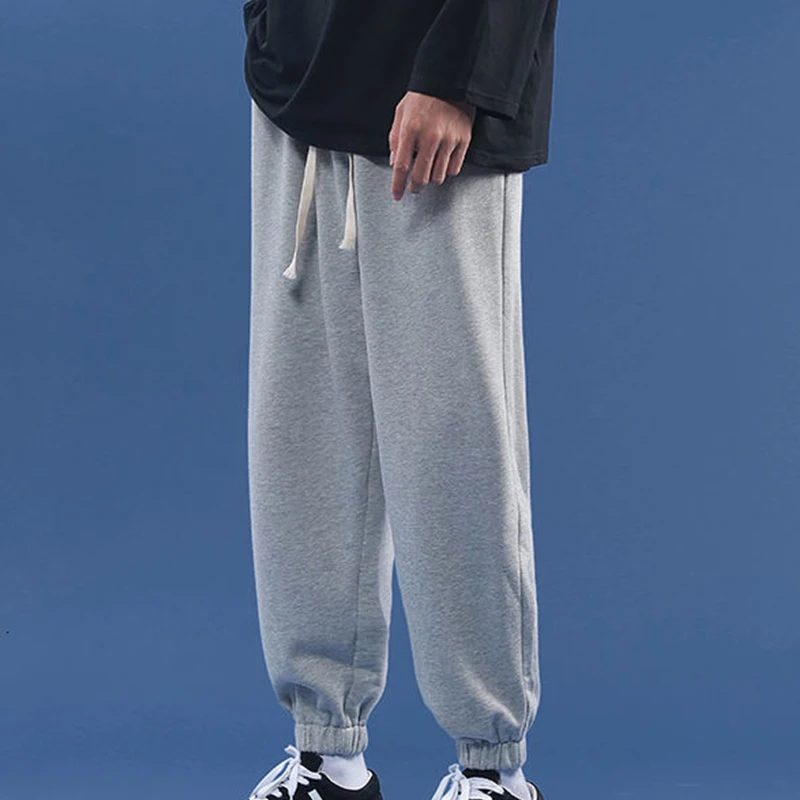 

Casual Pants Men Jogger OutDoor SweatPants Male Japanese Streetwear Soild Trouser Straight Waist Baggy Men's Clothing Plus Size