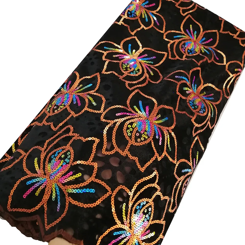 Африканский шнур с блестками кружевная ткань фланель 5 ярдов гипюр кружево