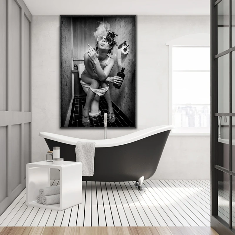 Современная черно белая привлекательная Красивая Картина на холсте для питьевой