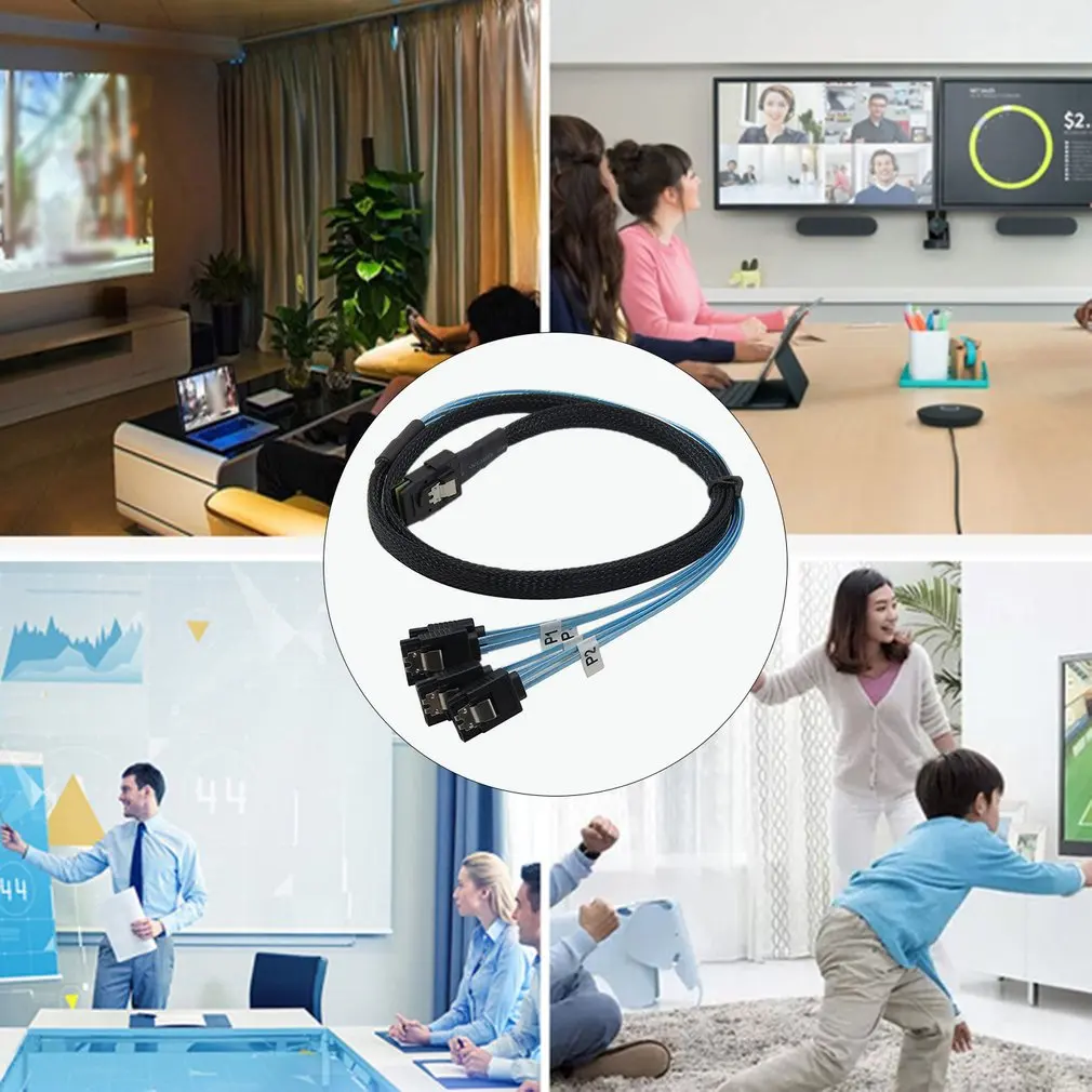 

12Gbps Connecting Line MINI SAS 36p to Sata Server Data Transmission Cable for Hard Disk Computer Host Server Array Card