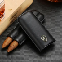 galiner 2 tube cigar leather case portable mini humidor travel cigar box black yellow outdoor storage cigar humidor box