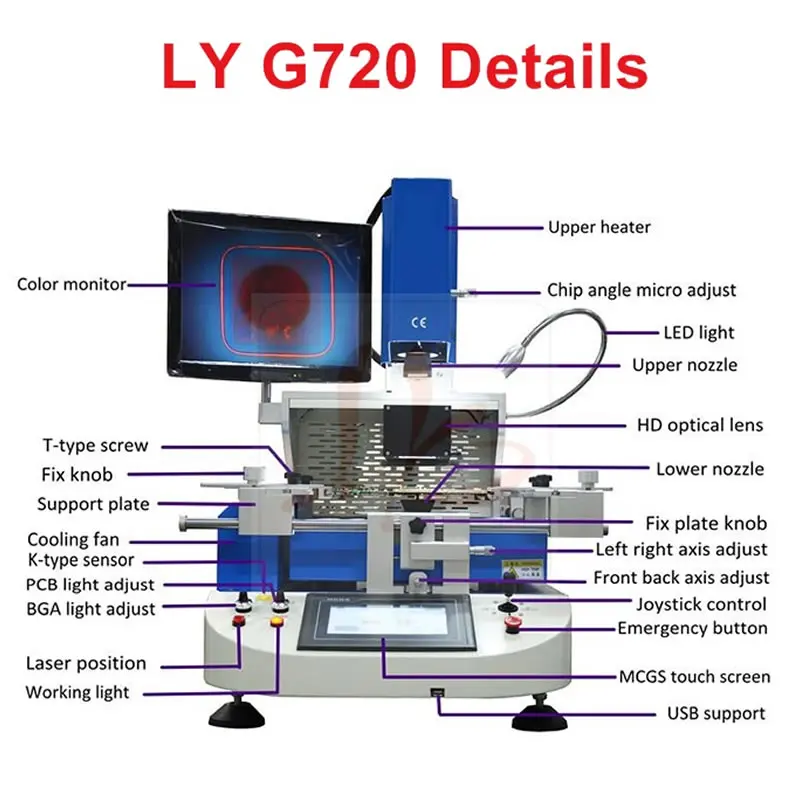 BGA наладочная станция G720 Полуавтоматическая для реболлинга alig с комплектом Reball