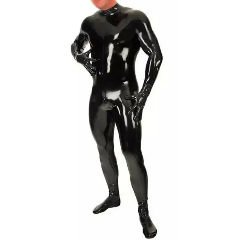 

Latex Catsuit without Hood Back Zipper Rubber Bodysuit Party Club Wear Costume