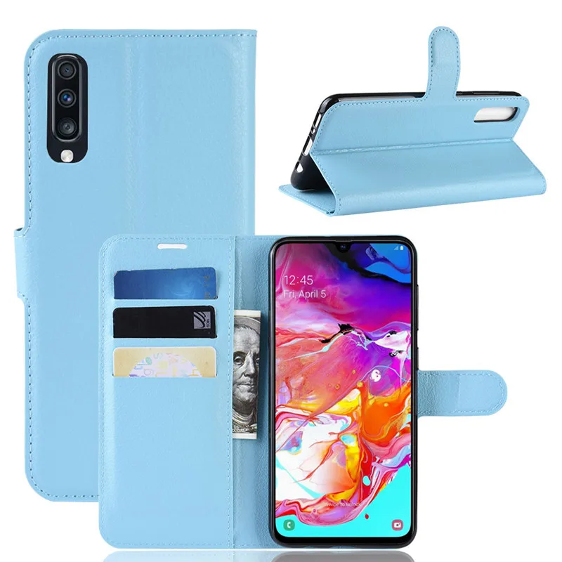 Роскошный кожаный чехол для Samsung Galaxy A70 телефона 2019 книжка бумажник A705 A705F