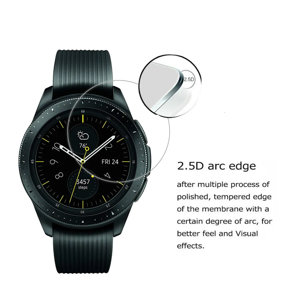 2 упаковки 0,3 мм 2.5D 9H прозрачное закаленное стекло протектор экрана для samsung Galaxy Watch 42 мм 46 мм Смарт-часы пленка устойчивая к царапинам
