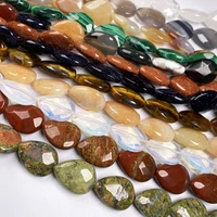 20cm natural faceted oblate water drop yellow jades blue sand stone for jewelry making diy necklace bracelet size 13x18x6mm