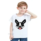 2020 летняя футболка с коротким рукавом для девочек и мальчиков, футболка с принтом мило-Бостон-терьера, детская одежда с забавной собакой