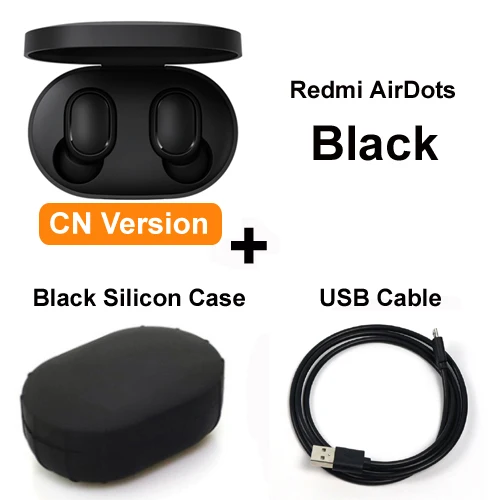 CN add cable case Xiaomi mi Red mi AirDots TWS Bluetooth наушники настоящая Беспроводная bluetooth 5,0 гарнитура DSP активное шумоподавление Голосовое управление - Цвет: CN add cable case