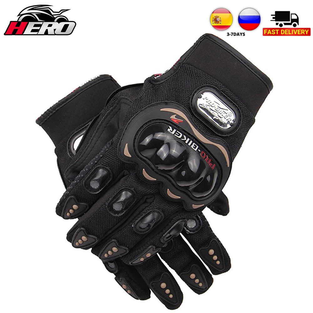 

Motorcycle Riding Gloves With Protection Plug-in Couple Black Gloves Breathable Non-slip Full-finger Gloves Protective Gloves