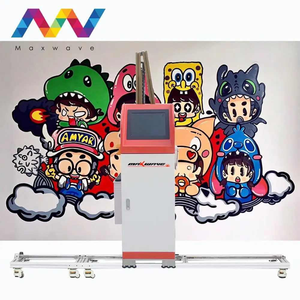 Goede 3D Verticale Aangepaste Wanddecoratie Kunst Schilderij Machine Direct Naar Muur Inkjet Printer Ondersteuning Witte Inkt Dubbele Hoofd Printer
